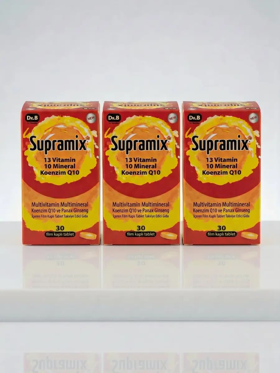 Multivitamin & Multimineral Koenzim Q10 Panax Ginseng İçeren Takviye Edici Gıda (3 Adet)